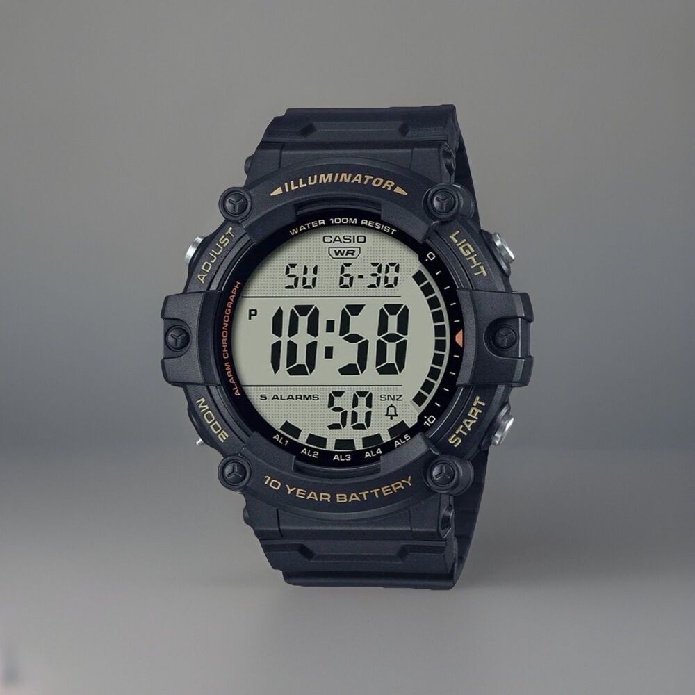 Casio Illuminator AE1500WHX-1KC Mens Digital Sport Watch-Black 100M WR-NEW
